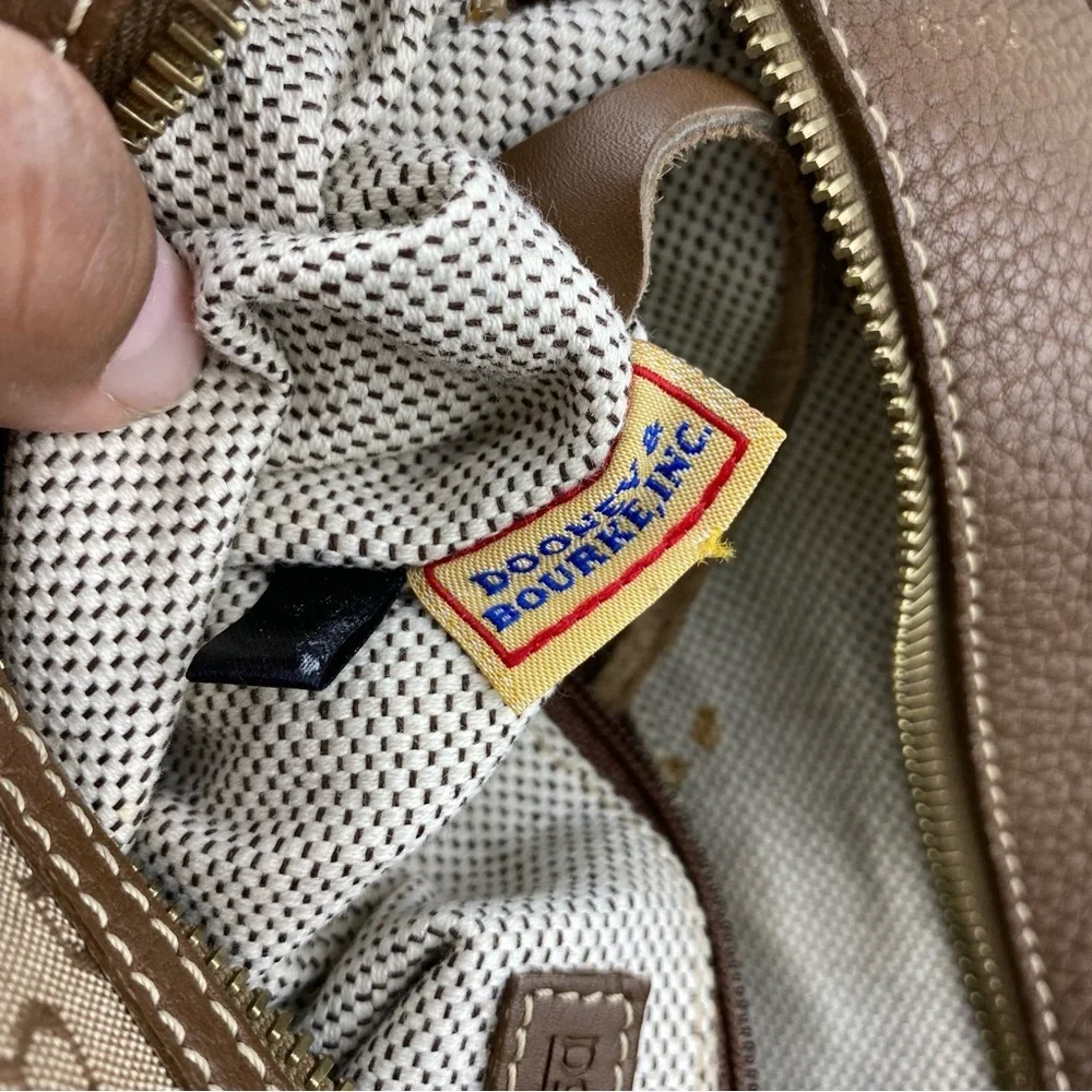 Dooney & Bourke Tan and Brown Monogram Backpack